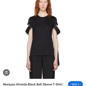 Marques Almeida Black Short Sleeve Top